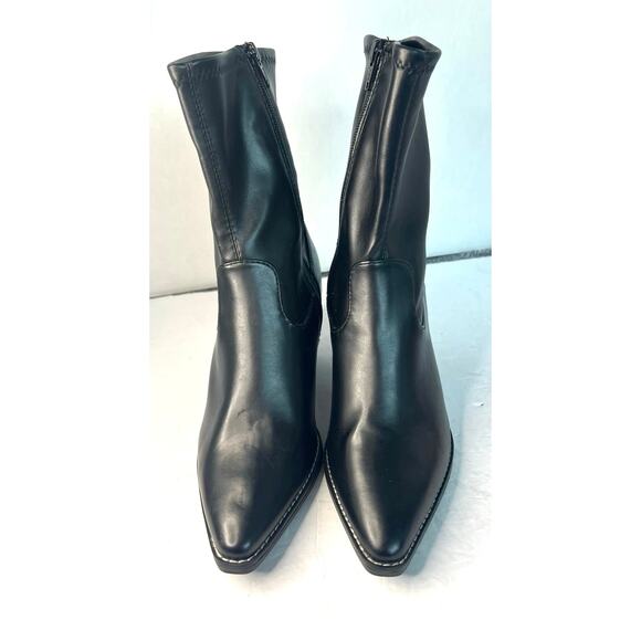 NWOT Universal Thread Aubree Black Vegan Leather Western Mid Calf Zip Boots 7 - Picture 3 of 10